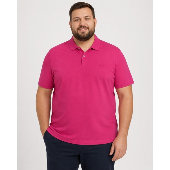 Boss Other - BOSS Black Label Pallas Big &Tall Polo Shirt Bright Pink Cotton Logo 4XL